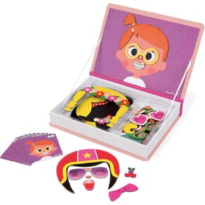 Janod MagnetiBook 66 pc Magnetic Girl Crazy Face Dress Up Game - Ages 3+ J02717
