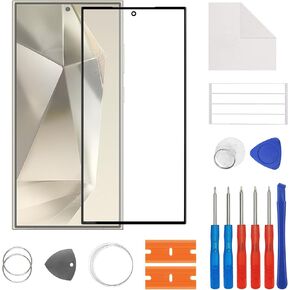 New Front Outer Lens Glass Screen Replacement for Sam S24 Ultra with Free Repair Tools Kit.(No LCD Touch ＆ Digitizer)