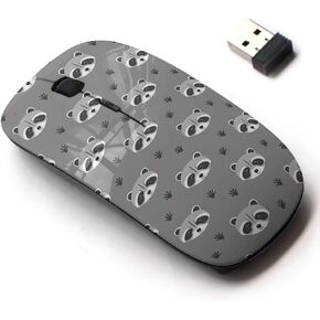 2.4G Wireless Mouse with Cute Pattern Design for All Laptops and Desktops with Nano Receiver - Cute Raccoon paw Print
