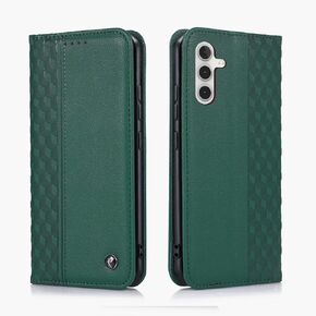 Case for Samsung Galaxy S24 Ultra, Premium PU Leather Wallet Case Card Holder Kickstand Built-in Magnetic Closure Plaid Pattern Flip Folio Phone Cover for Samsung Galaxy S24 Ultra - Black