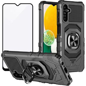 Ailiber for Samsung Galaxy A15 5G Case, Galaxy A15 5G Case with Screen Protector, Ring Kickstand for Magnetic Car Mount, Heavy Duty, Shockproof Protective Rugged Cover for Samsung A15 5G-Rose Gold