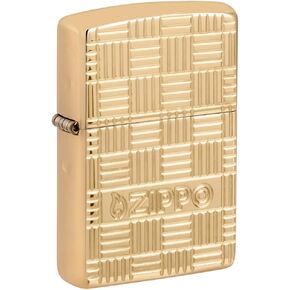 Zippo Deep Carve Design Armor High Polish Brass Pocket Lighter