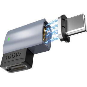 USB C Magnetic Adapter(1 Pack),11Pin Right Angle Type C Magnetic Adapter,Supports USB PD 100W Fast Charging, 480Mbps Transfer Speed,Compatible with MacBook Pro/Air and Most USB C Devices in Kuwait