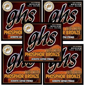 GHS Strings Thin Core Phosphor Bronze - مجموعة أوتار صوتية - Light - 012-052 (TCB-L SET)