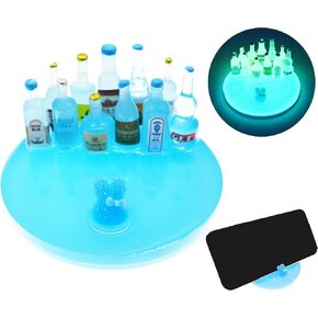 Funny Phone Stand,Cute Phone Stand for Desk,Luminous Wine Bottle Style Cell Phone Holder,Cute Desktop Accessory That Lights Up,Various Wine bottle elements with All Mobile Phones (Blue)