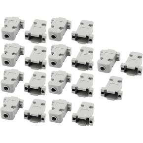 uxcell 19 Pcs D-Sub 9 Pin DB9 Connector Covers Plastic DB9 Connector Housing Hood Protective Shell Gray