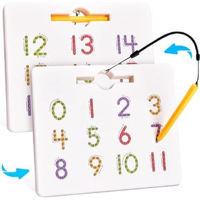 Gamenote Double Sided Magnetic Letter Board - 2 in 1 Alphabet Magnets Tracing Board for Toddlers ABC Letters Uppercase & Lowercase Practicing