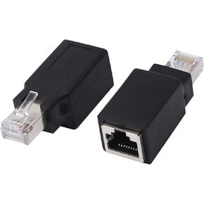 SinLoon RJ45 Crossover Adapter, RJ45 Ethernet RJ45 Male/Female Adapter to Connect 2 Computers with a Standard LAN Cable