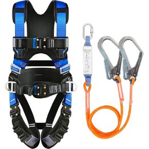 DIJJIG safety harness fall protection harness roofing harness construction harness construction harness fall protection safety harness lanyard arnes de seguridad para construccion OSHA/ANSI Compliant