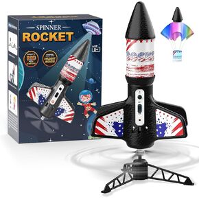 Rocket Launcher for Kids, Self-Launching Motorized Air Rocket Toy, Outdoor Toys for Ages 8-12, Model Rockets with Parachute Safely Land, Launch up to 200 ft Birthday Gift