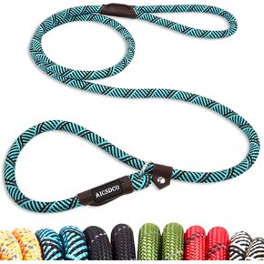 Slip Leads for Dogs-3/8in x 6FT,Slip Lead Dog Leash,Heavy Duty Strong Durable Rope Slip Leash for Large,Medium & Small Dogs No Pulling Pet Leash with Highly Reflective Threads
