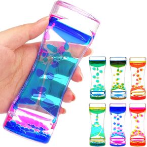 Liquid Timer - Sensory Toy for Relaxation, Liquid Motion Bubbler Timer with Floating Color Lava Lamp, 3-Pack Incredibly Effective Calming Stress Relief Hourglass Toy for Kids & Adults, Autism & ADHD