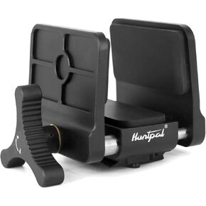 HUNTPAL Gun Rifle Clamp Shooting Tripod Rest with Arca-Swiss Switcheroo Capability, Aluminum Shooting Stick Mount Head with 1/4" 3/8" Screw Holes