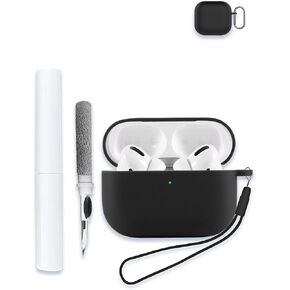 Case for AirPods 4(4th Generation) Wireless Ear Buds 2024 Upgraded Version, Soft Silicone Protective Portable Scratch Shock Resistant Hard Shell with Cleaner Kit & Carabiner & Lanyard，Gray