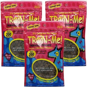 Crazy Dog TrainMe Treats Bacon Flavor, 4 oz, Pack of 3