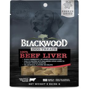 Blackwood Freeze Dried Raw Single Ingredient Dog Treats, 100% Beef Liver, 3 Ounce Pouch, High Protein, Made in The USA