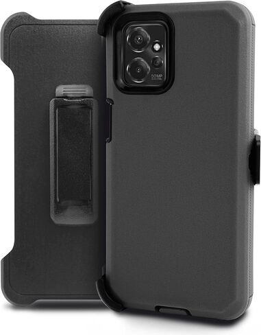 Customerfirst for Motorola Moto G-Power-2023 Case: Moto G 5G 2023 case, Heavy Duty Hard Shockproof Armor Case Cover with Belt Clip Holster with Built in Screen Protector (Black) in Kuwait
