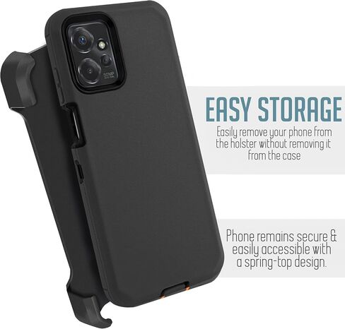 Customerfirst for Motorola Moto G-Power-2023 Case: Moto G 5G 2023 case, Heavy Duty Hard Shockproof Armor Case Cover with Belt Clip Holster with Built in Screen Protector (Black) in Kuwait