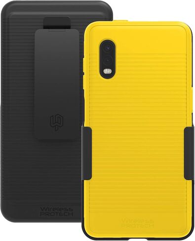 Case with Clip Compatible with Samsung Galaxy XCover Pro Phone Model SM-G715. Heavy Duty Rotating Belt Clip Holster and Durable Flexible Protective Case Combo (Blue) in Saudi Arabia