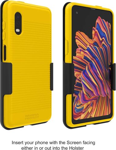 Case with Clip Compatible with Samsung Galaxy XCover Pro Phone Model SM-G715. Heavy Duty Rotating Belt Clip Holster and Durable Flexible Protective Case Combo (Blue) in Saudi Arabia