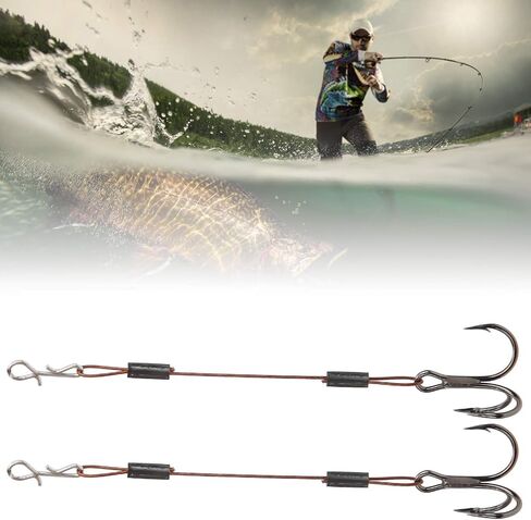No. 6 Triple Fishing Hooks, 6Pcs Tackle Treble Hooks Kit Reusable Barracuda Hook with Barbed Tips for Catching Barracuda and Other Large Fish in Saudi Arabia