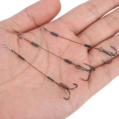 No. 6 Triple Fishing Hooks, 6Pcs Tackle Treble Hooks Kit Reusable Barracuda Hook with Barbed Tips for Catching Barracuda and Other Large Fish in Saudi Arabia