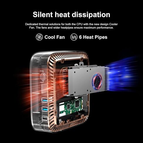 Blackview MP60 جهاز كمبيوتر صغير مطور Intel 11th N5095 (يصل إلى 3.4 جيجا هرتز)، كمبيوتر مكتبي صغير 16 جيجا بايت رام 1 تيرابايت SSD، Win 11 يدعم شاشة HDMI مزدوجة 4K، واي فاي مزدوج، BT4.2 للأعمال والمنزل والمكتب باللون الأسود in Kuwait