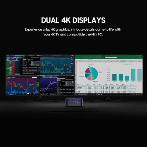 Blackview MP60 جهاز كمبيوتر صغير مطور Intel 11th N5095 (يصل إلى 3.4 جيجا هرتز)، كمبيوتر مكتبي صغير 16 جيجا بايت رام 1 تيرابايت SSD، Win 11 يدعم شاشة HDMI مزدوجة 4K، واي فاي مزدوج، BT4.2 للأعمال والمنزل والمكتب باللون الأسود in Kuwait