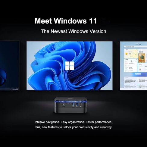 Blackview MP60 جهاز كمبيوتر صغير مطور Intel 11th N5095 (يصل إلى 3.4 جيجا هرتز)، كمبيوتر مكتبي صغير 16 جيجا بايت رام 1 تيرابايت SSD، Win 11 يدعم شاشة HDMI مزدوجة 4K، واي فاي مزدوج، BT4.2 للأعمال والمنزل والمكتب باللون الأسود in Kuwait