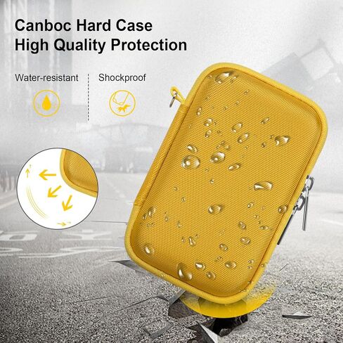 Canboc Waterproof Camera Case for YISENCE/Yiffecal/SPUNALP/EUXOR Waterproof Digital Camera, 4K Underwater Camera Bag, Mesh Pocket fits USB Cable, Batteries, Yellow (Case Only) in Kuwait