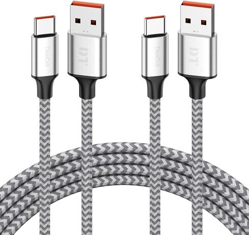 كابل USB A إلى USB C بطول 6 أقدام، 2 حزمة، شحن سريع 60 واط (3A 20 فولت) USBA إلى USBC، سلك CarPlay لمنفذ C لنقل البيانات بسرعة 480 ميجا بت في الثانية لهاتف iPhone 15/Pro/Max، وسلسلة Galaxy، وسلسلة Pixel، وiPad، والشاحن والمزيد in Saudi Arabia