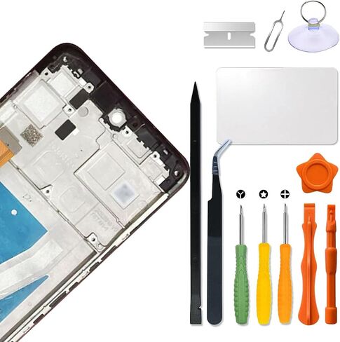 Replacement for Motorola Moto G60 LCD Screen with Frame for Moto G60 PANB0001IN PANB0013IN LCD Display Touch Digitizer Assembly with Repair kit(Black with Frame) in Saudi Arabia