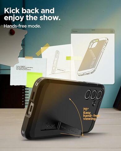 حافظة Spigen Tough Armor مصممة لهاتف Galaxy S24 FE (2024) [مسند] - أسود in Saudi Arabia