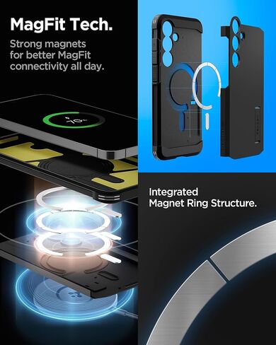 حافظة Spigen Tough Armor مصممة لهاتف Galaxy S24 FE (2024) [مسند] - أسود in Saudi Arabia
