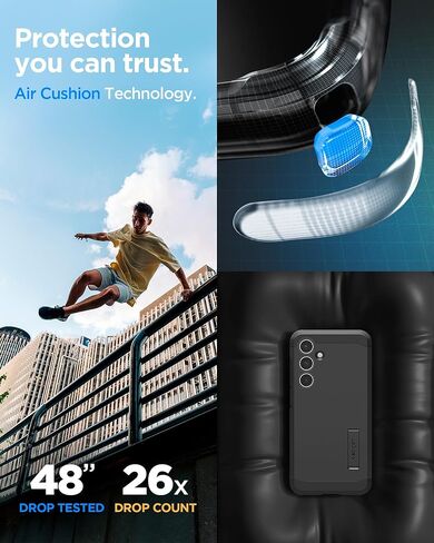 حافظة Spigen Tough Armor مصممة لهاتف Galaxy S24 FE (2024) [مسند] - أسود in Saudi Arabia