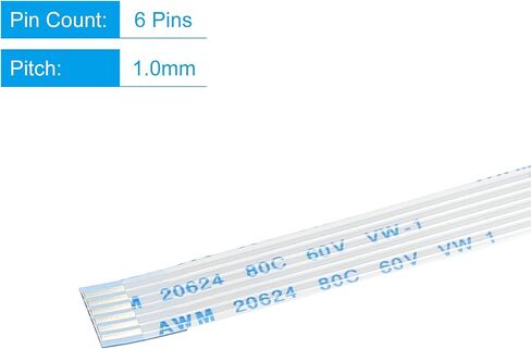 MECCANIXITY Flexible Flat Cable Extension Ribbon Cables 6 Pins 1.0mm Pitch 300mm for 3D Printer, DIY, Camera, Screen and DVD Player Connector A Type Pack of 5 in Saudi Arabia