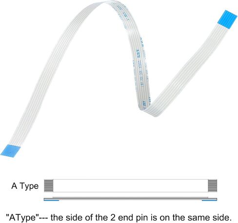 MECCANIXITY Flexible Flat Cable Extension Ribbon Cables 6 Pins 1.0mm Pitch 300mm for 3D Printer, DIY, Camera, Screen and DVD Player Connector A Type Pack of 5 in Saudi Arabia