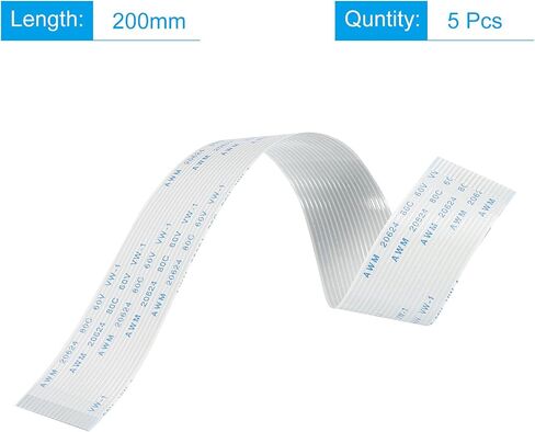 MECCANIXITY Flexible Flat Cable Extension Ribbon Cables 6 Pins 1.0mm Pitch 300mm for 3D Printer, DIY, Camera, Screen and DVD Player Connector A Type Pack of 5 in Saudi Arabia