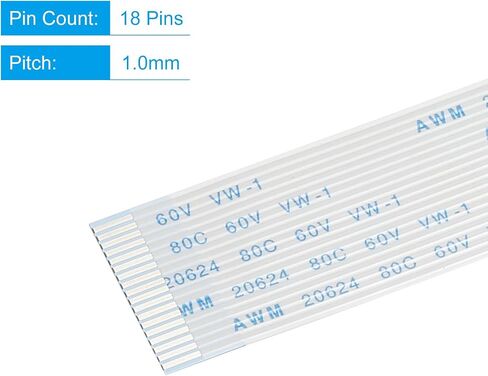 MECCANIXITY Flexible Flat Cable Extension Ribbon Cables 6 Pins 1.0mm Pitch 300mm for 3D Printer, DIY, Camera, Screen and DVD Player Connector A Type Pack of 5 in Saudi Arabia