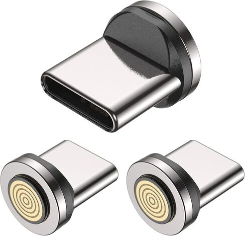 محول مغناطيسي USB C 9Pin (3 عبوات)، أطراف كابل شحن مغناطيسي 60 وات/100 وات لأجهزة USB C، أطراف مغناطيسية من النوع C، موصلات أطراف مغناطيسية in Kuwait