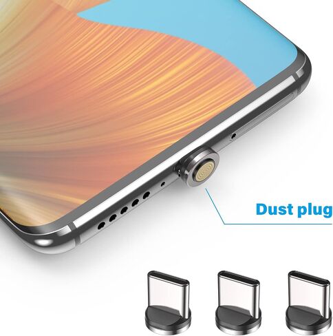 محول مغناطيسي USB C 9Pin (3 عبوات)، أطراف كابل شحن مغناطيسي 60 وات/100 وات لأجهزة USB C، أطراف مغناطيسية من النوع C، موصلات أطراف مغناطيسية in Kuwait