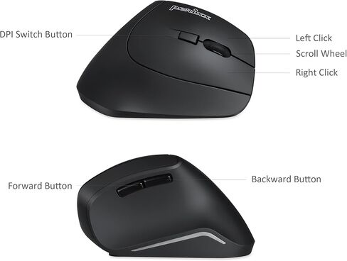 Perixx PERIMICE-515II Wired Ergonomic Vertical Mouse - 1000/1600 DPI - Right Handed Natural Ergonomic Vertical Design in Saudi Arabia