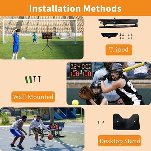 Digital Scoreboard with Remote for Sports Games, Display Score with Timer,Built-in Battery & Buzzer, Coach Supplies in Saudi Arabia