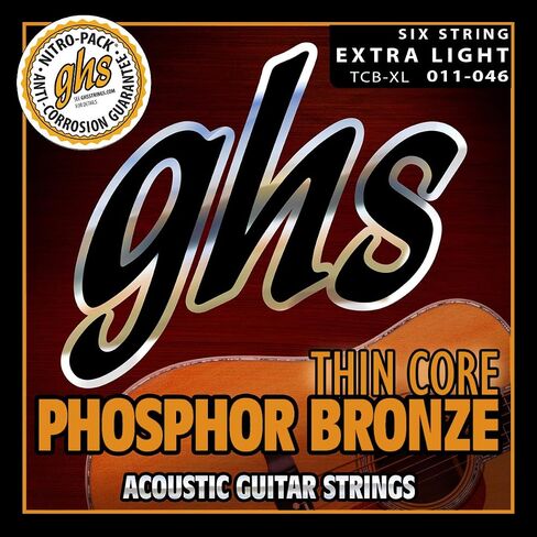 GHS Strings Thin Core Phosphor Bronze - Acoustic String Set - Light - 012-052 (TCB-L SET) in Saudi Arabia
