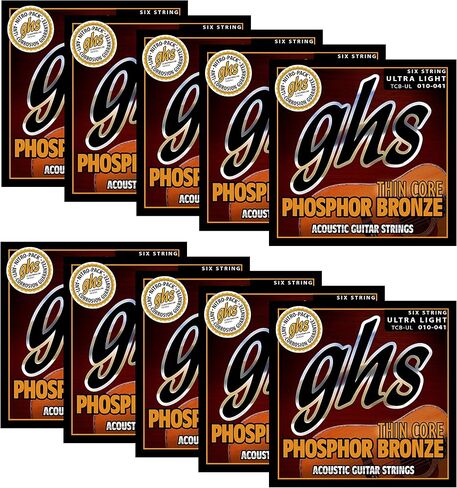 GHS Strings Thin Core Phosphor Bronze - Acoustic String Set - Light - 012-052 (TCB-L SET) in Saudi Arabia