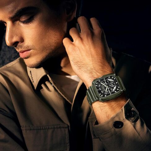 Rugged Protective Band and Case for Apple Watch Ultra 2 / Ultra Band 49mm, Metal Double Tongue Buckle Black, Shockproof Durable Bumper Military Sport iWatch Ultra 49mm Strap with Armor Cover Case for Men in Kuwait