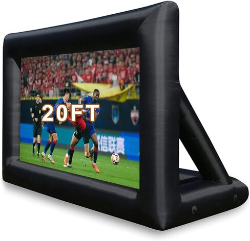 Inflatable Movie Screen Outdoor Projector Screen with Air Blower Storage Bag - Front/Rear Projection, Easy Set Up Blow Up Screen for Backyard Movie Night, Theme Parties, Celebrations (20FT) in Saudi Arabia