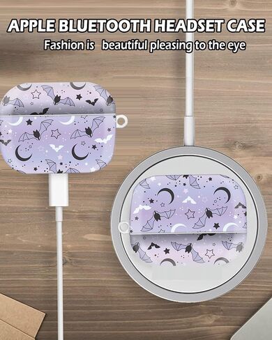 Compatible with AirPods Pro 2nd/1st Generation Case Cover, Cute Case Cover with Keychain for AirPod Pro 2&1 Case, for Men Women & Girls(Cute bat) in Saudi Arabia