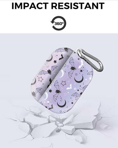 Compatible with AirPods Pro 2nd/1st Generation Case Cover, Cute Case Cover with Keychain for AirPod Pro 2&1 Case, for Men Women & Girls(Cute bat) in Saudi Arabia