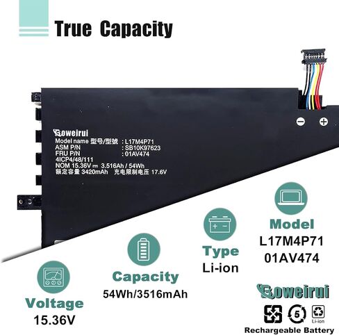 بطارية كمبيوتر محمول L17M4P71 L17C4P71 L17M4P73 لأجهزة Lenovo ThinkPad X1 Yoga 3rd Gen 2018 Series 20LD 20LE 20LF 20LG TP00076D 01AV474 SB10K97623 01AV475 SB10K97624 01AV499 SB10K97638 02DL 003 in Saudi Arabia